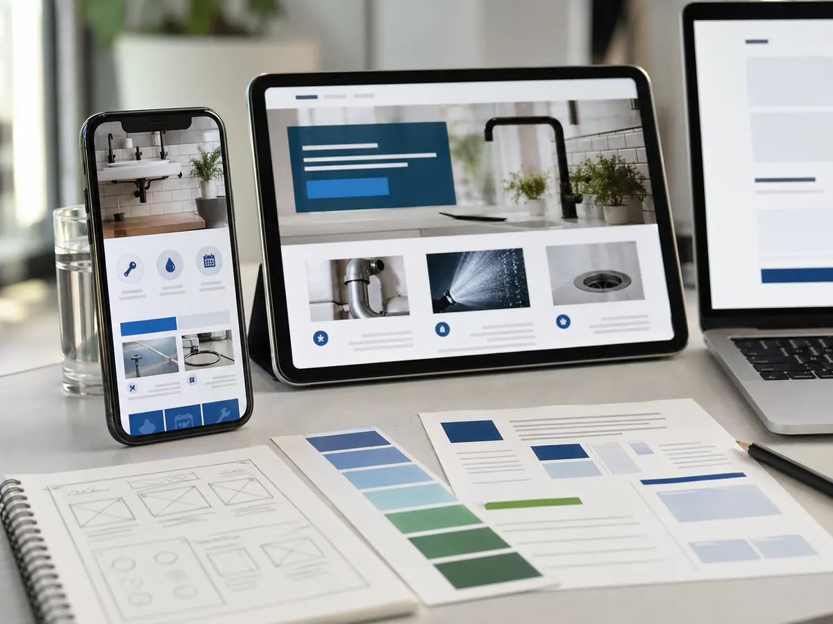 Responsive website design review across phone, tablet, and laptop screens